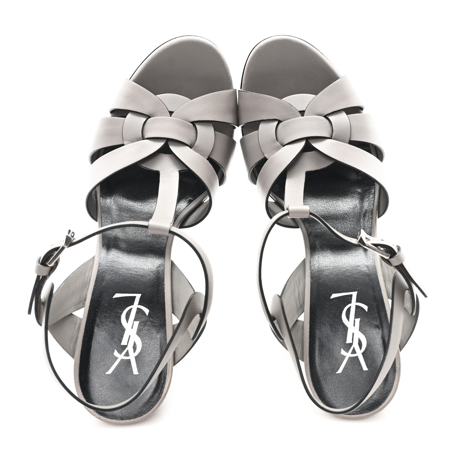 Calfskin Tribute 105 Platform Sandals 38 Grey