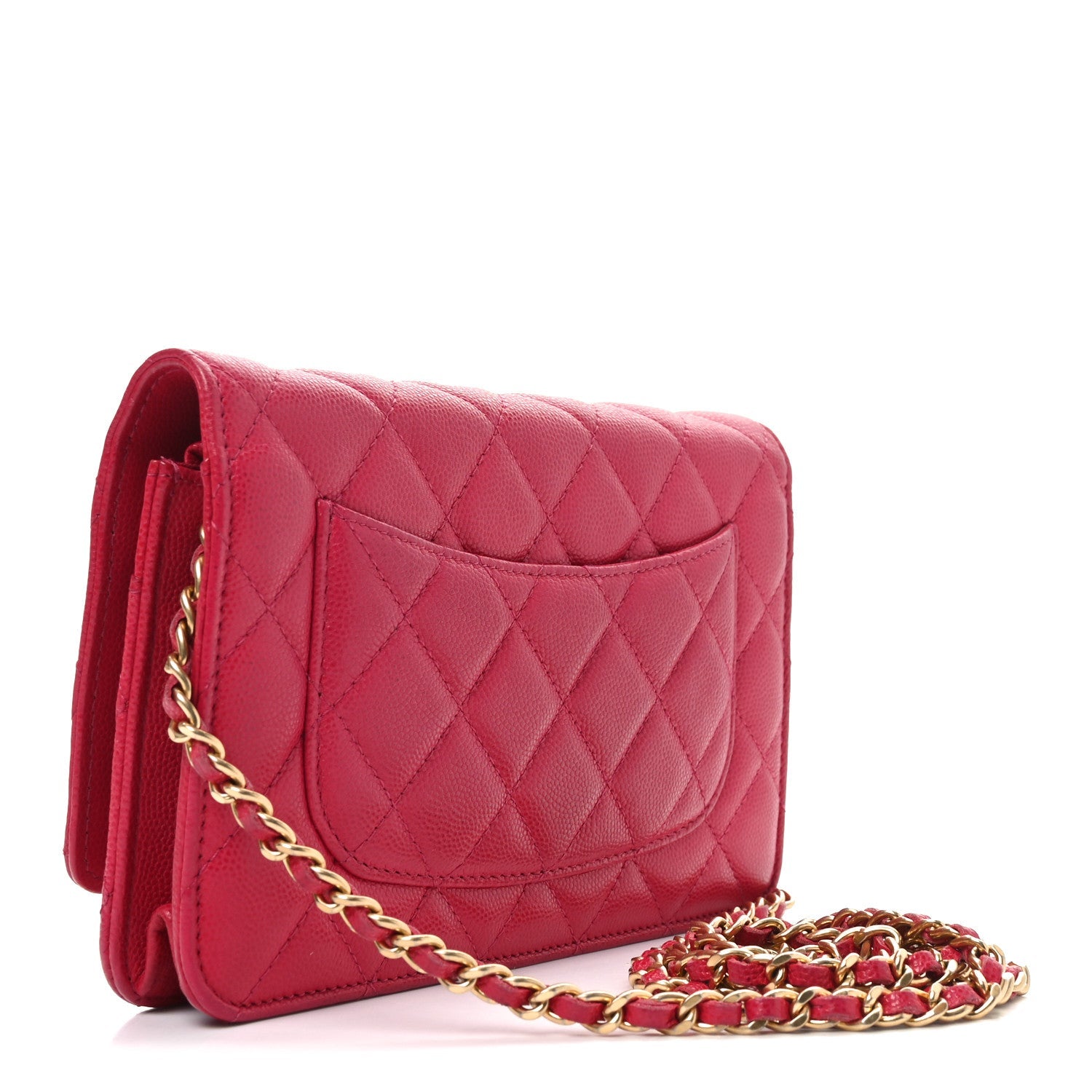 Caviar Quilted 2.55 Reissue Wallet On Chain WOC Dark Pink