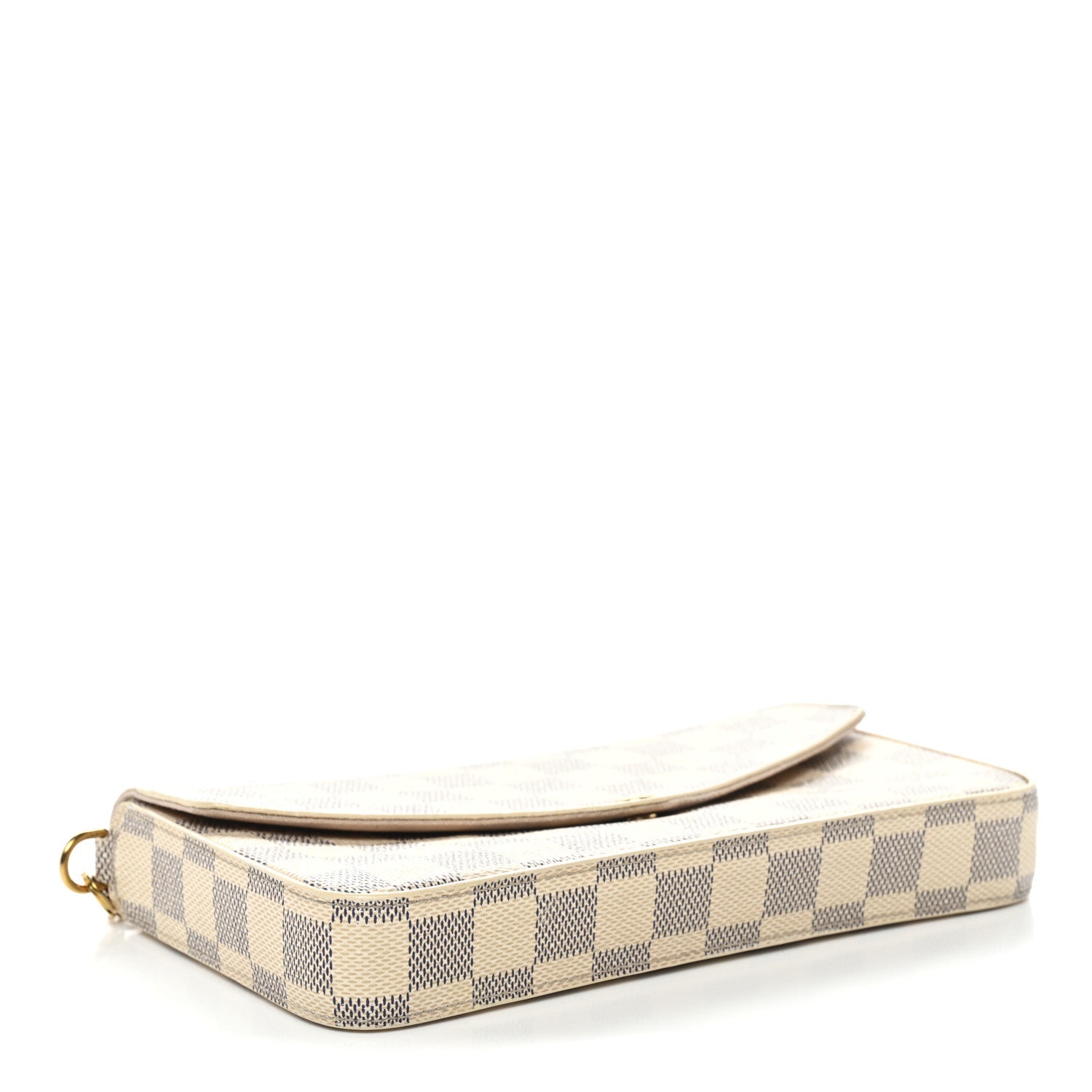 Damier Azur Pochette Felicie Chain Wallet Rose Ballerine