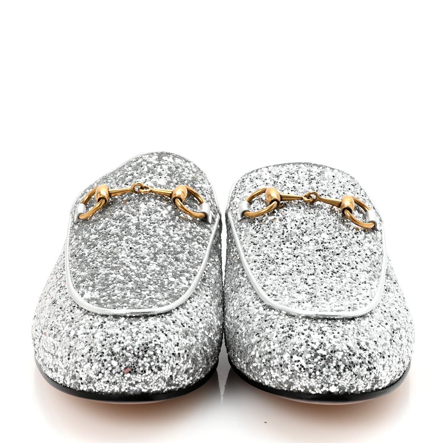 Glitter Womens Princetown Slippers 36 Silver