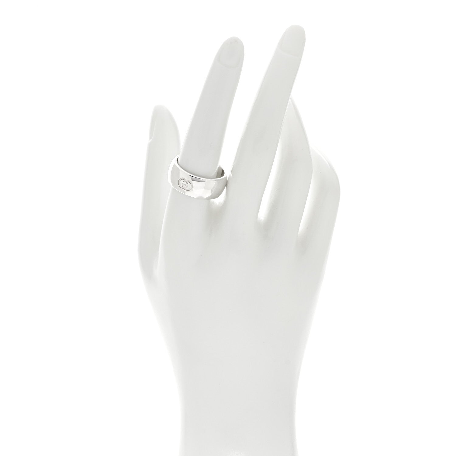 Sterling Silver Blind for Love Band Wide Ring 60 9