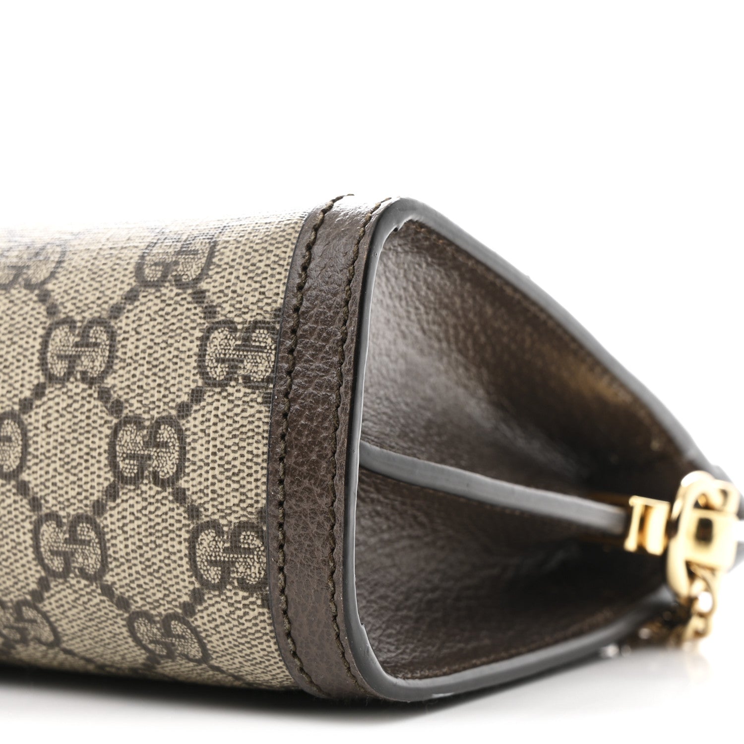 GG Supreme Monogram Web Small Ophidia Chain Shoulder Bag Brown