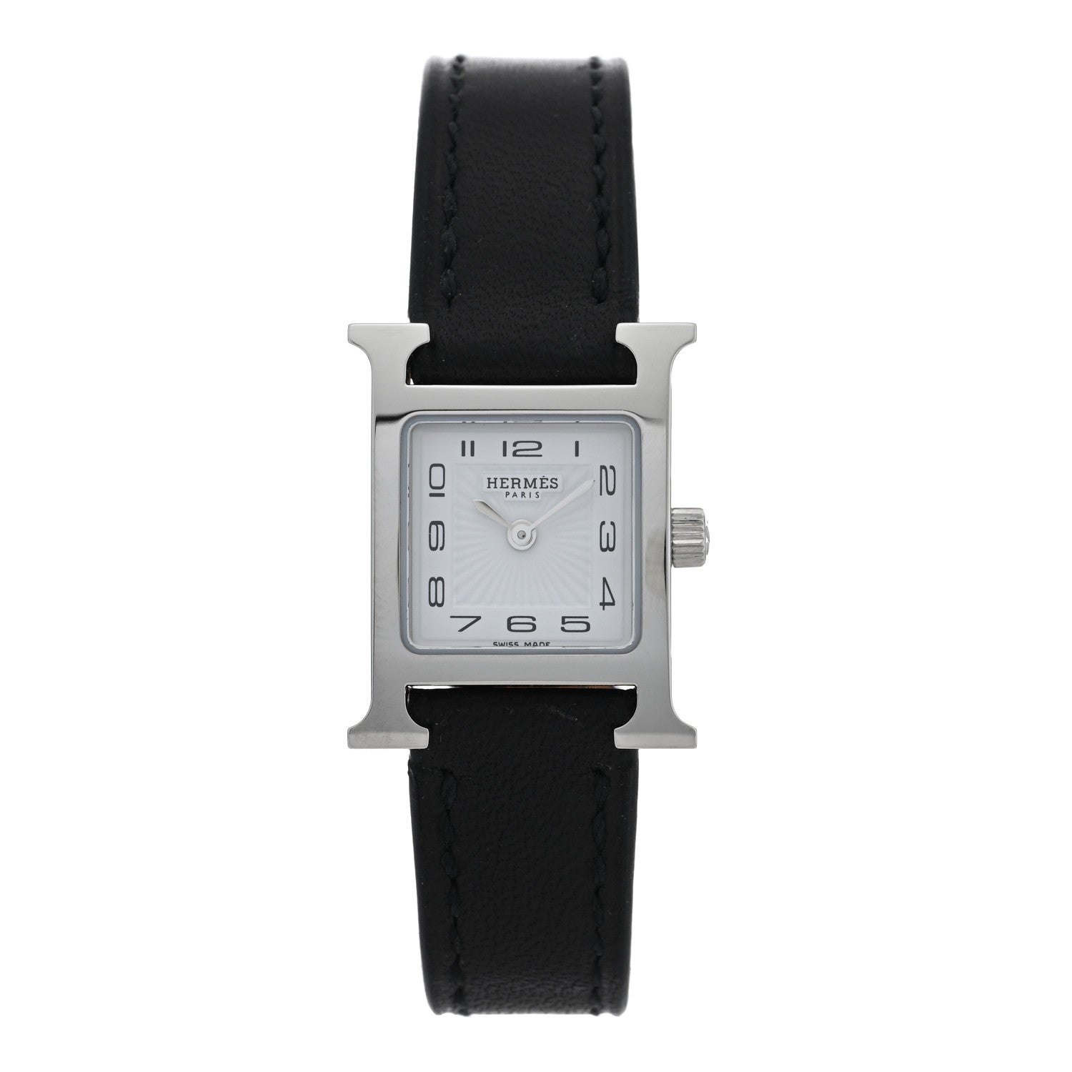 Stainless Steel Swift 17.2mm Heure H Hour Watch Noir