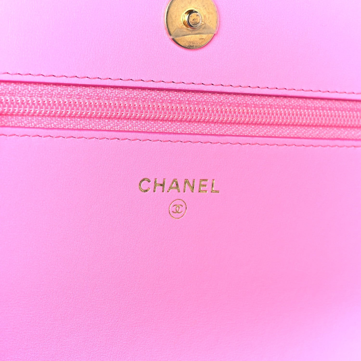 Denim Quilted Chanel 19 Wallet On Chain WOC Neon Pink