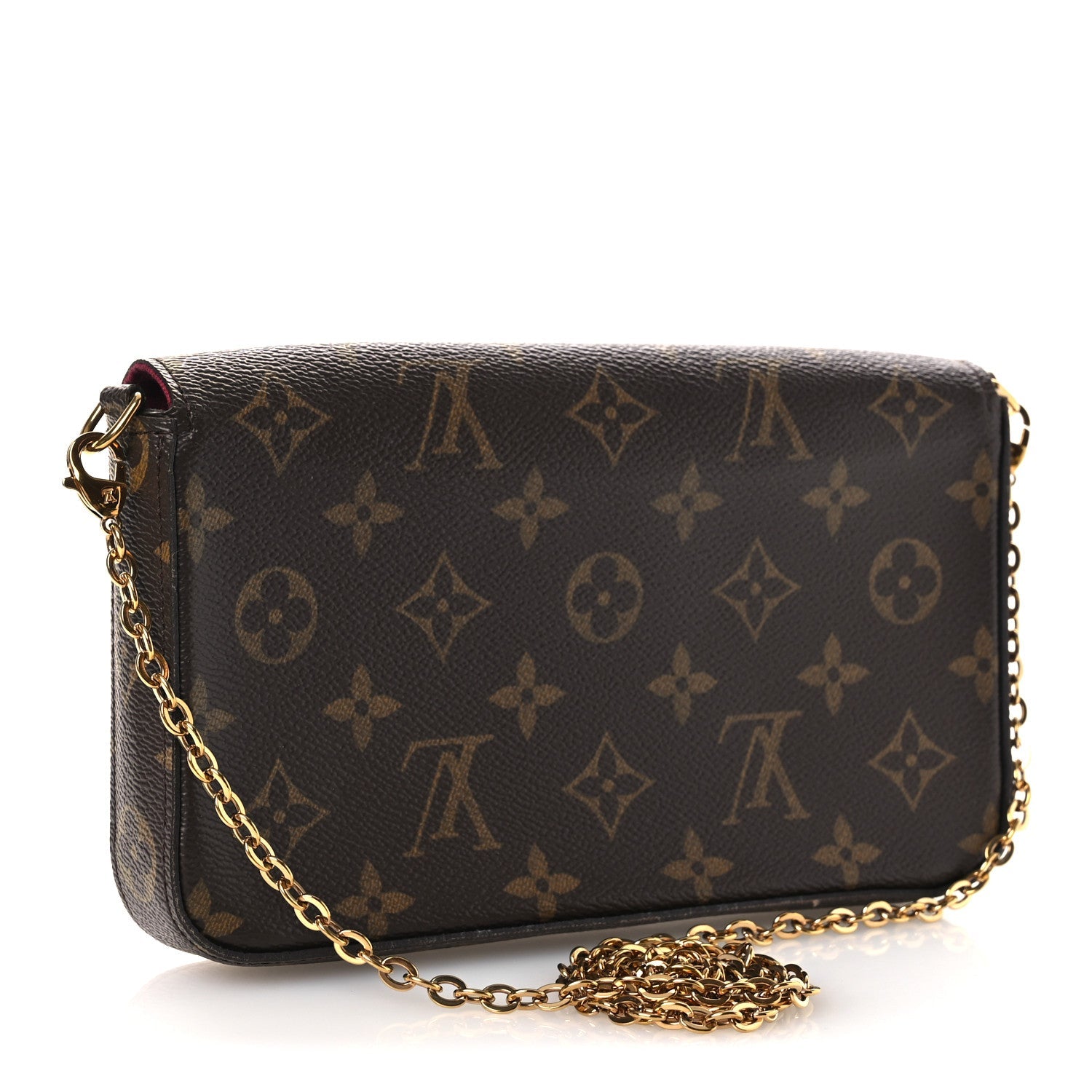 Monogram Pochette Felicie Chain Wallet Fuchsia