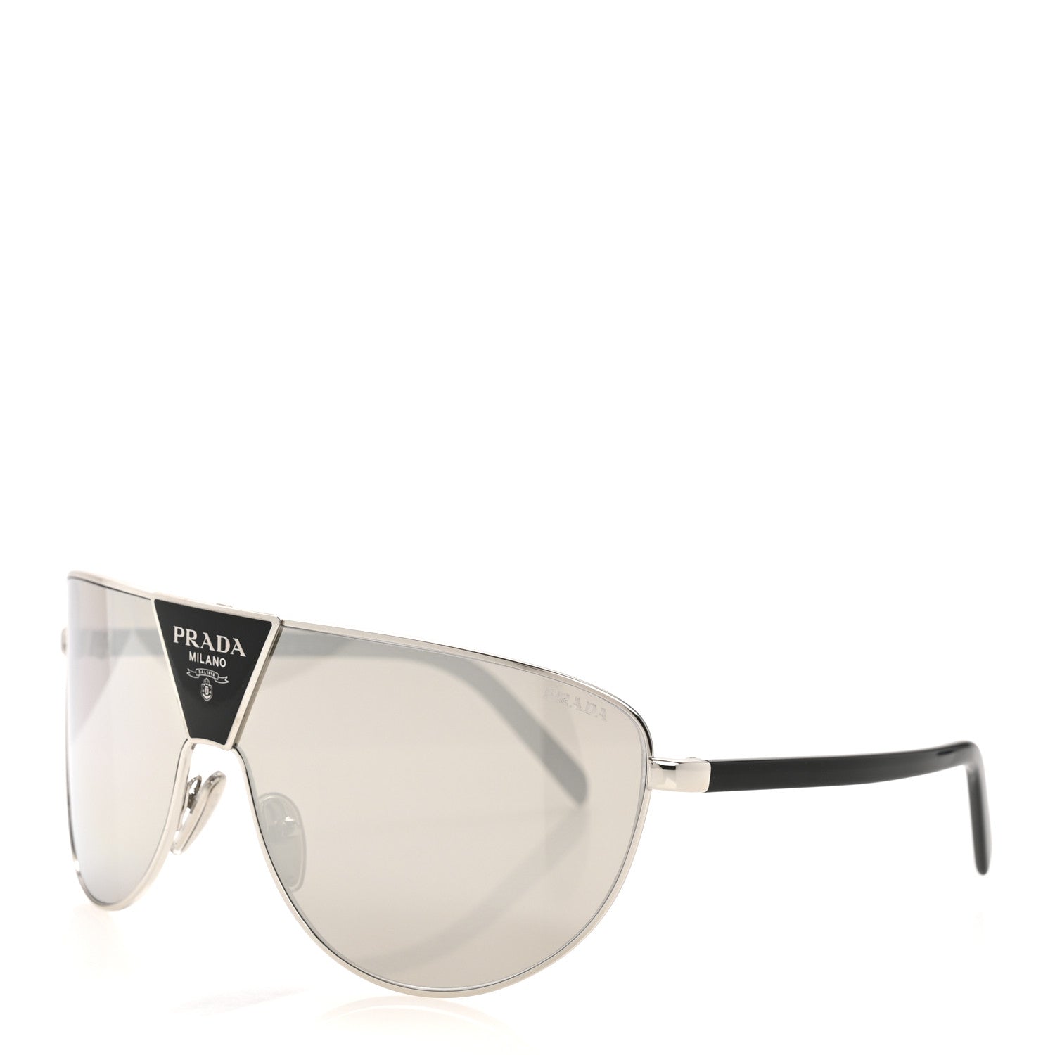 Metal Shield Sunglasses SPR 69ZS Silver Light Grey