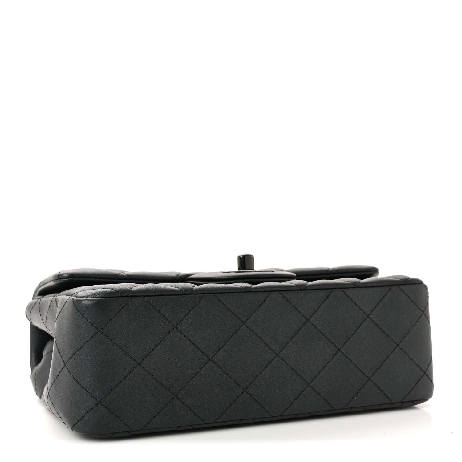Lambskin Quilted Mini Rectangular Flap So Black