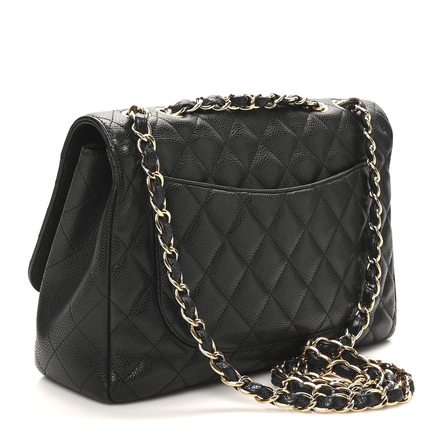 Caviar Quilted Jumbo Single Flap Black