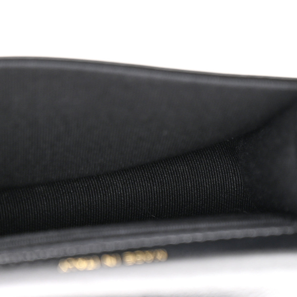 Shiny Crumpled Calfskin Quilted 31 Card Holder Wallet Black