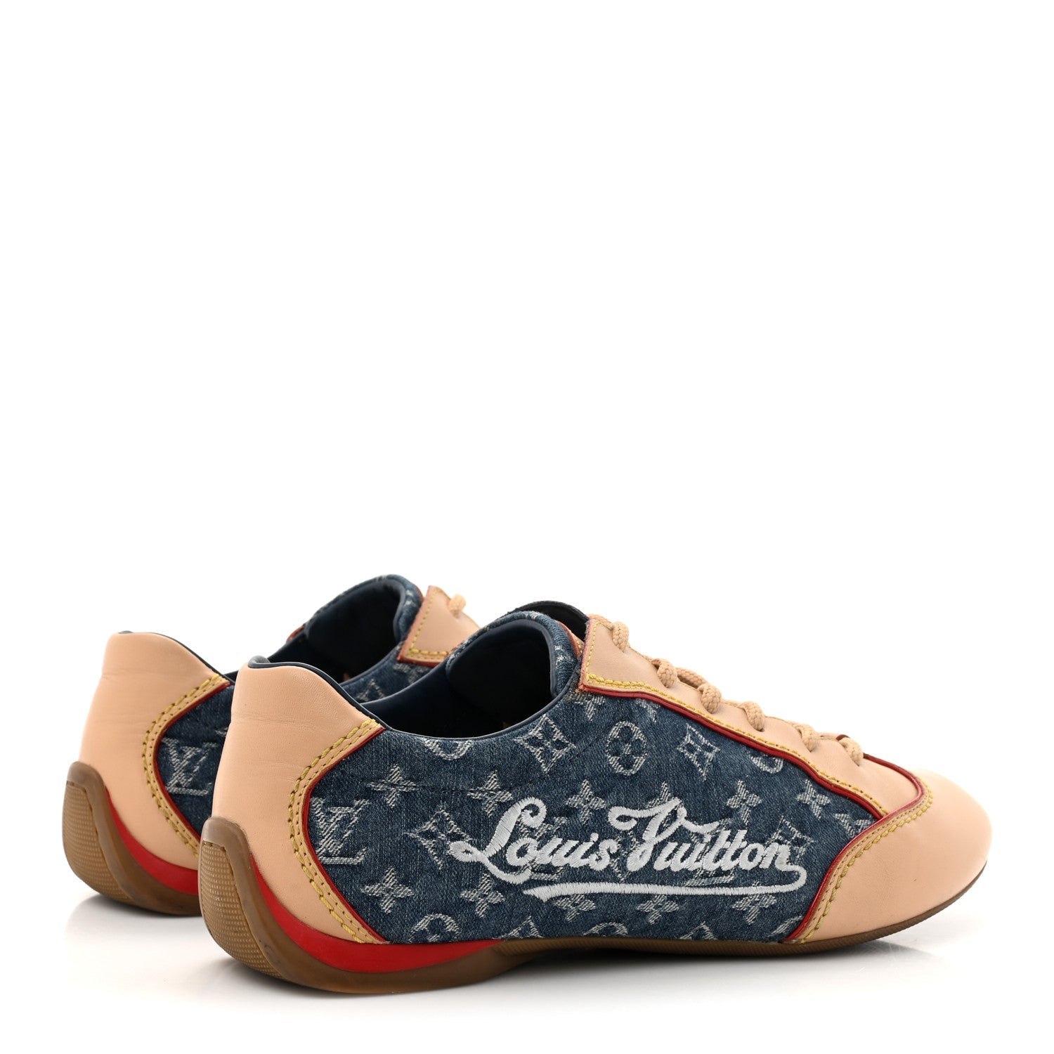 Denim Monogram Sneakers 35 Blue