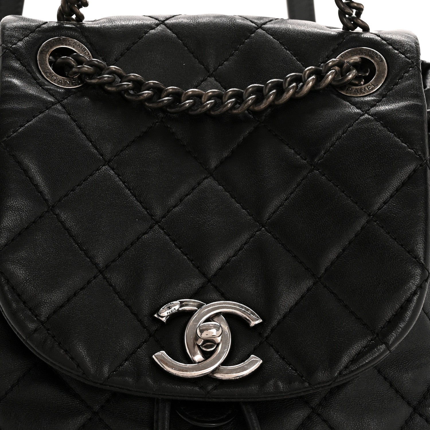 Lambskin Quilted Daily Supple Backpack Black