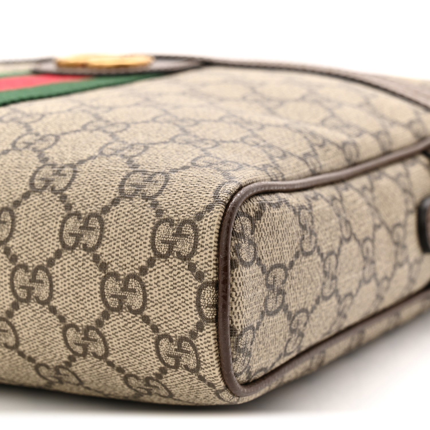 GG Supreme Monogram Web Medium Ophidia Messenger Bag Brown