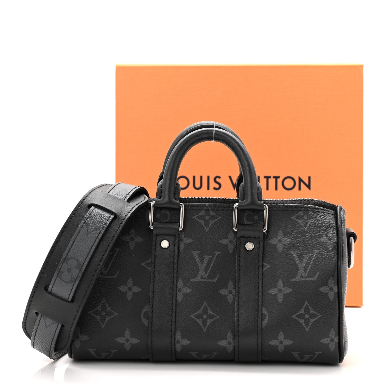 Reverse Monogram Eclipse Keepall XS Black