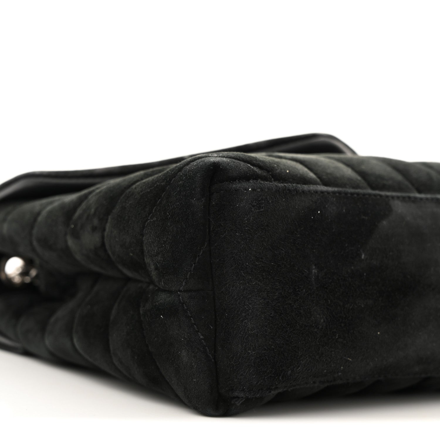 Suede Calfskin Y Quilted Monogram Small Loulou Chain Satchel Black