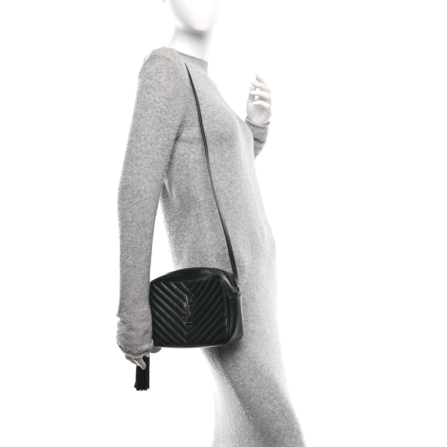 Calfskin Matelasse Monogram Lou Camera Bag Black