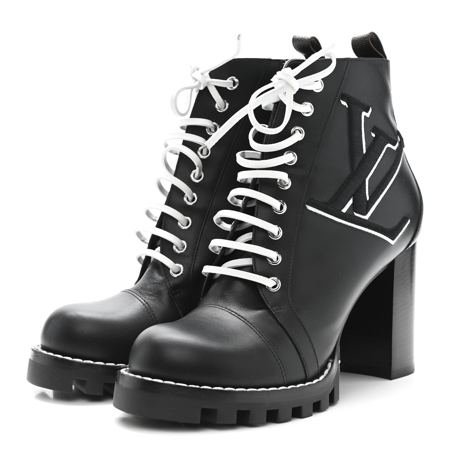 Calfskin Monogram Star Trail Ankle Boots 41 Black