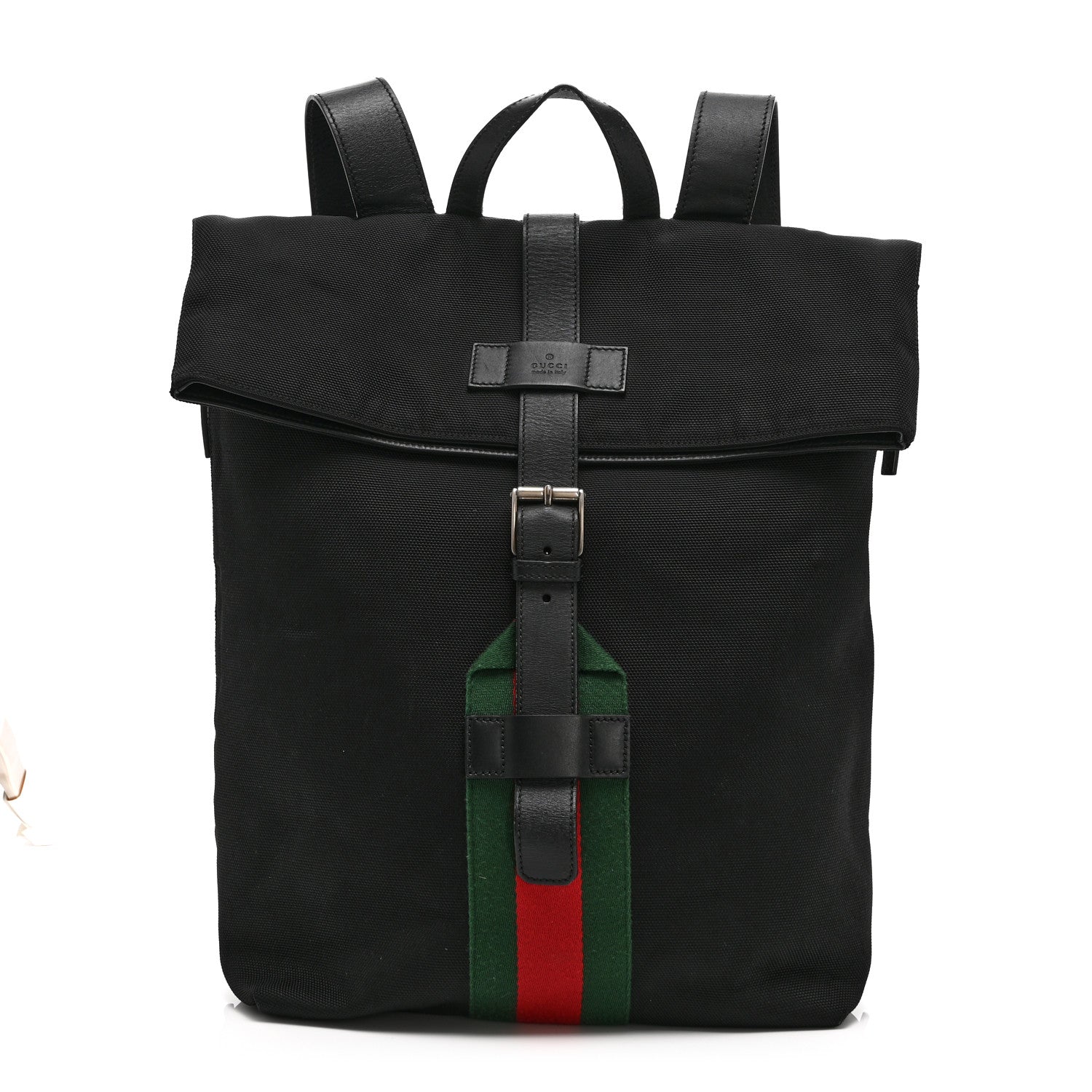 Techno Canvas Web Single Buckle Backpack Black