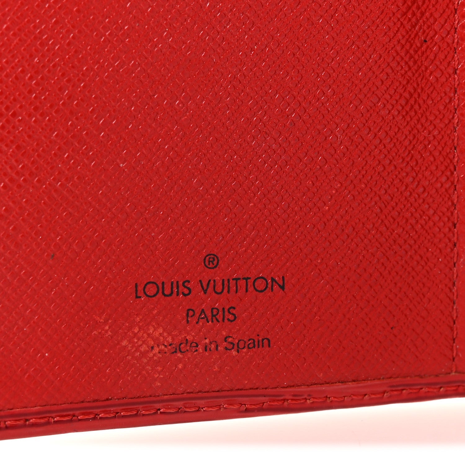 Epi Checkbook Cover Castilian Red