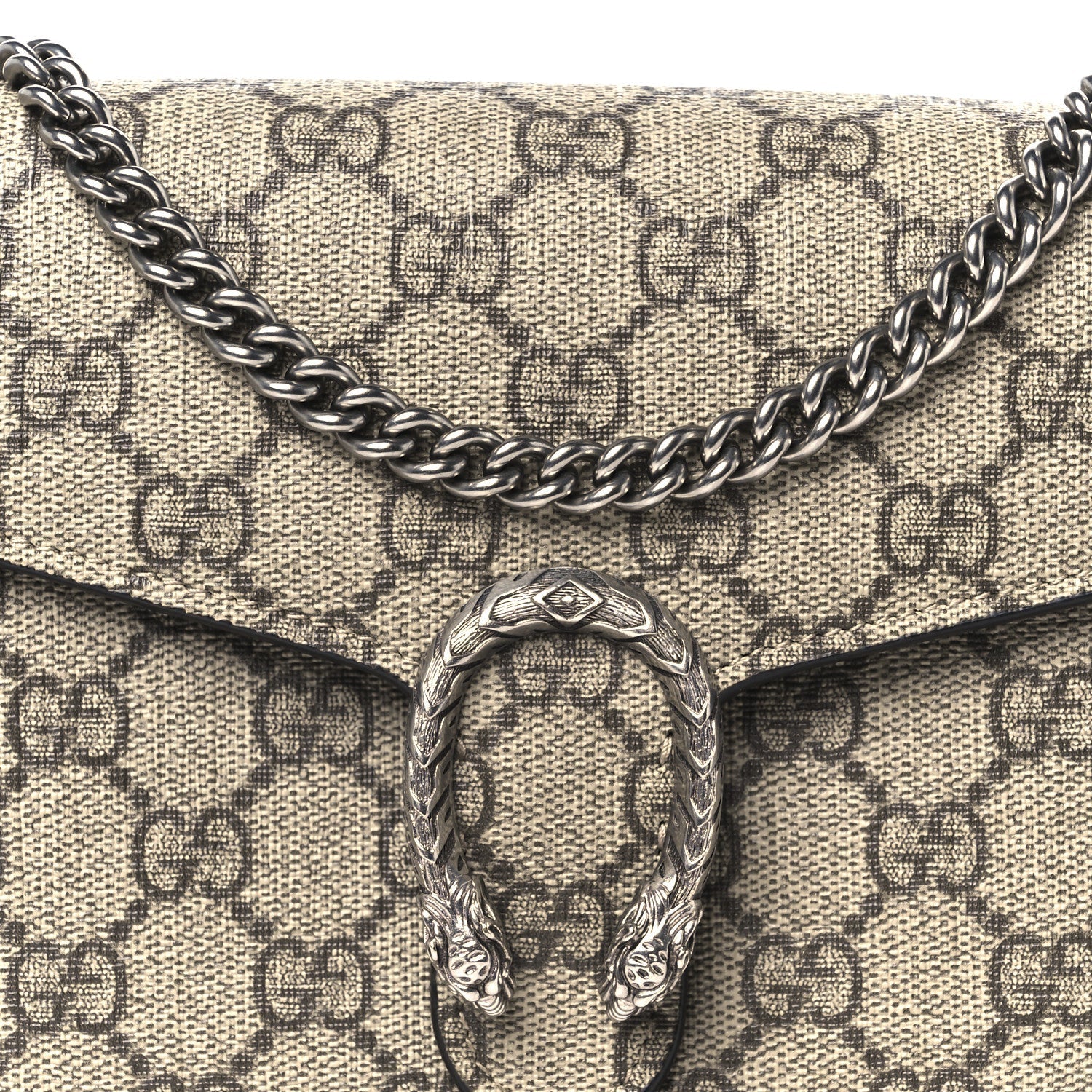 GG Supreme Monogram Mini Dionysus Chain Wallet Beige Taupe