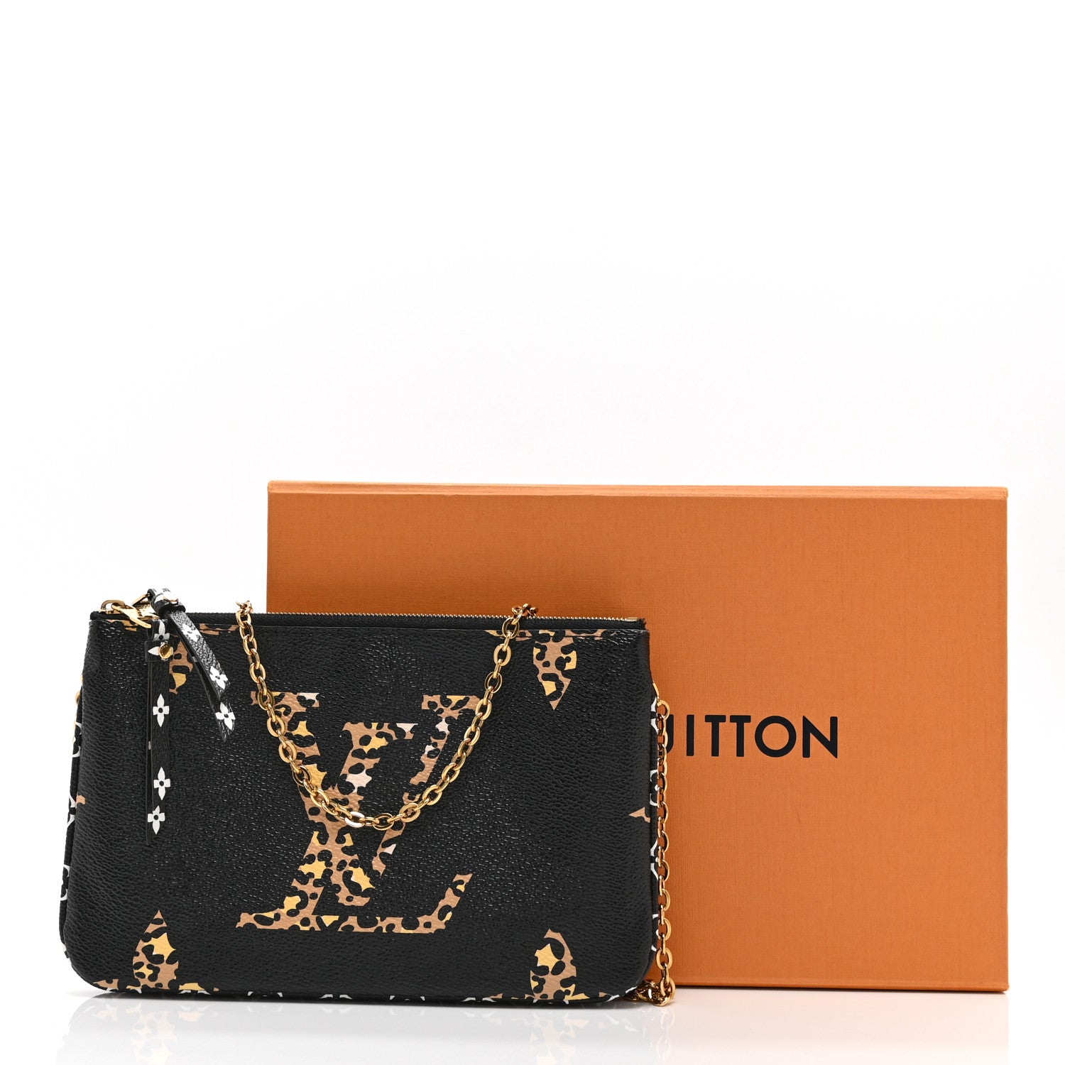 Monogram Giant Jungle Pochette Double Zip Black