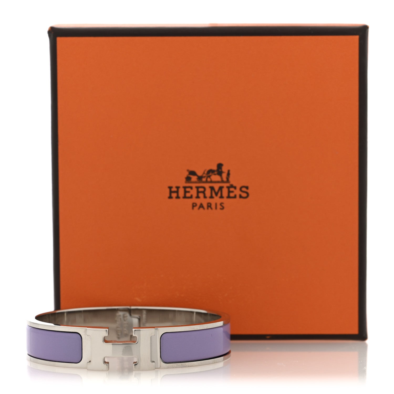 Enamel Narrow Clic Clac H Bracelet PM Parme