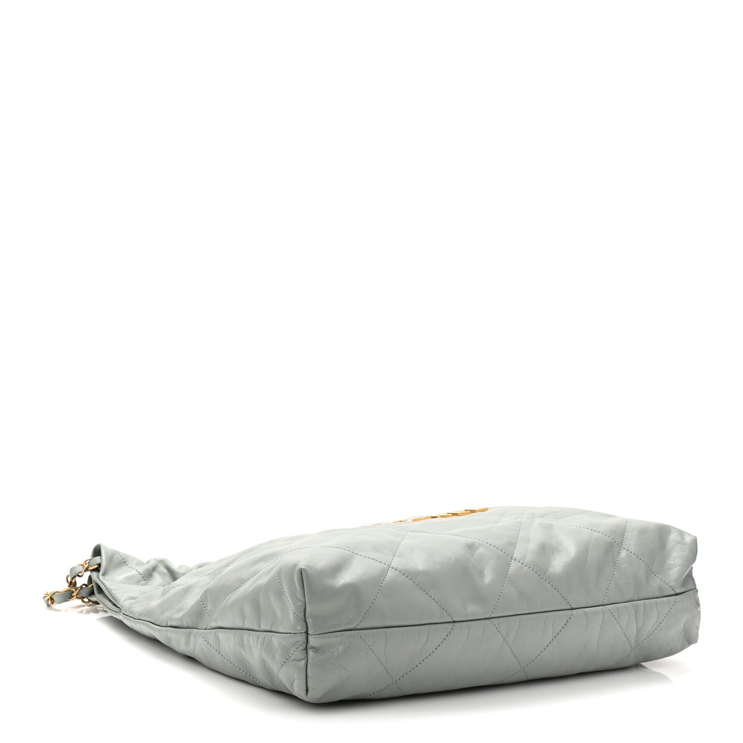 Shiny Calfskin Quilted Chanel 22 Light Blue