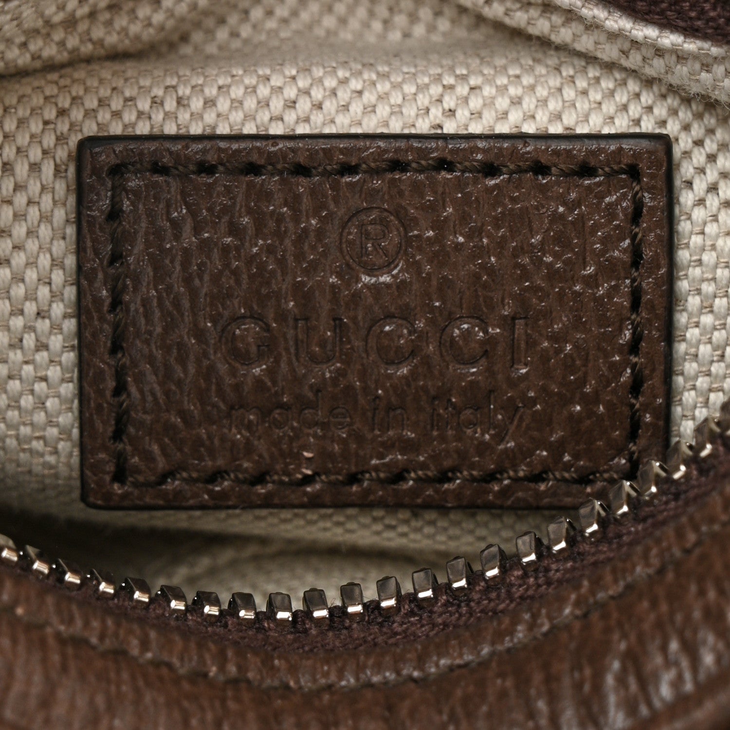 GG Supreme Monogram Textured Calfskin Web Mini Attache Hobo Beige Ebony New Acero