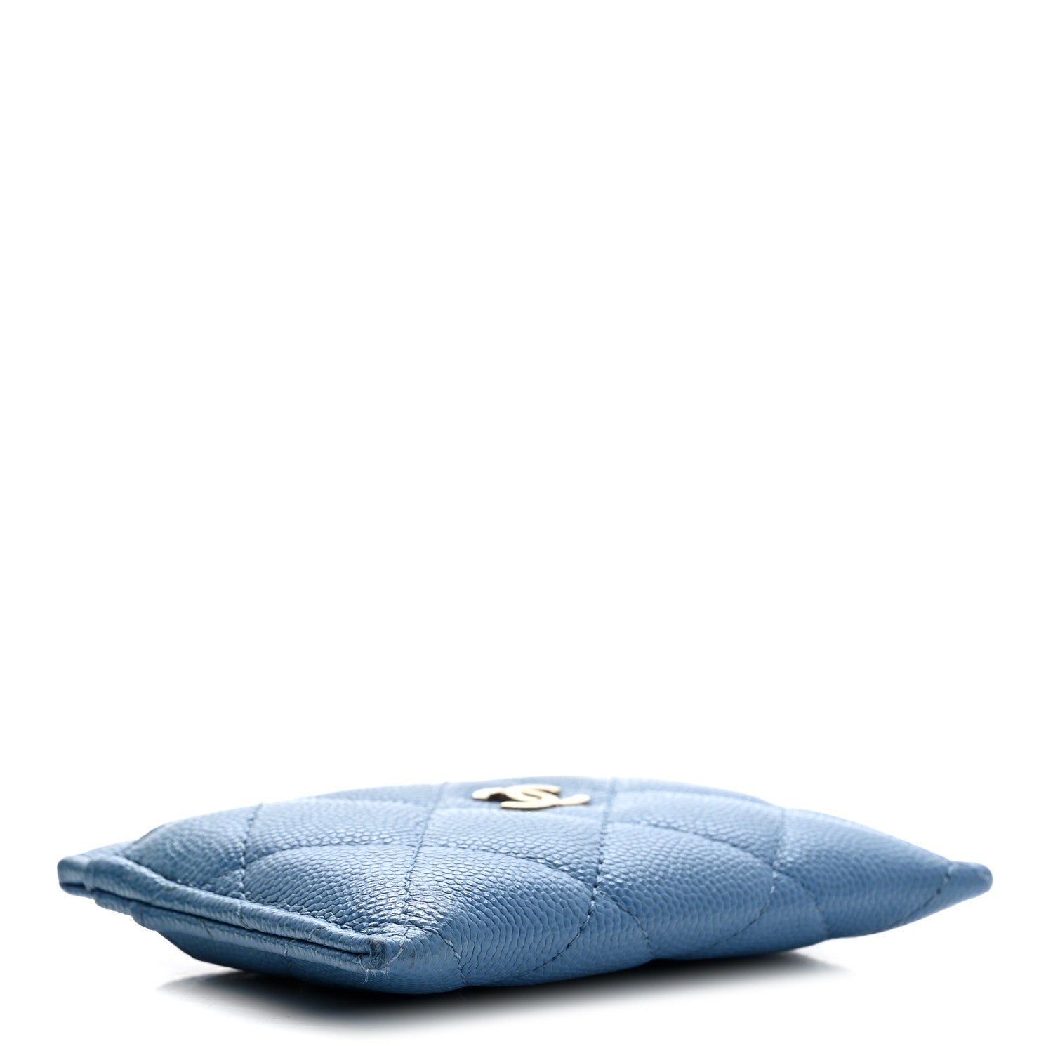 Caviar Quilted Card Holder Blue