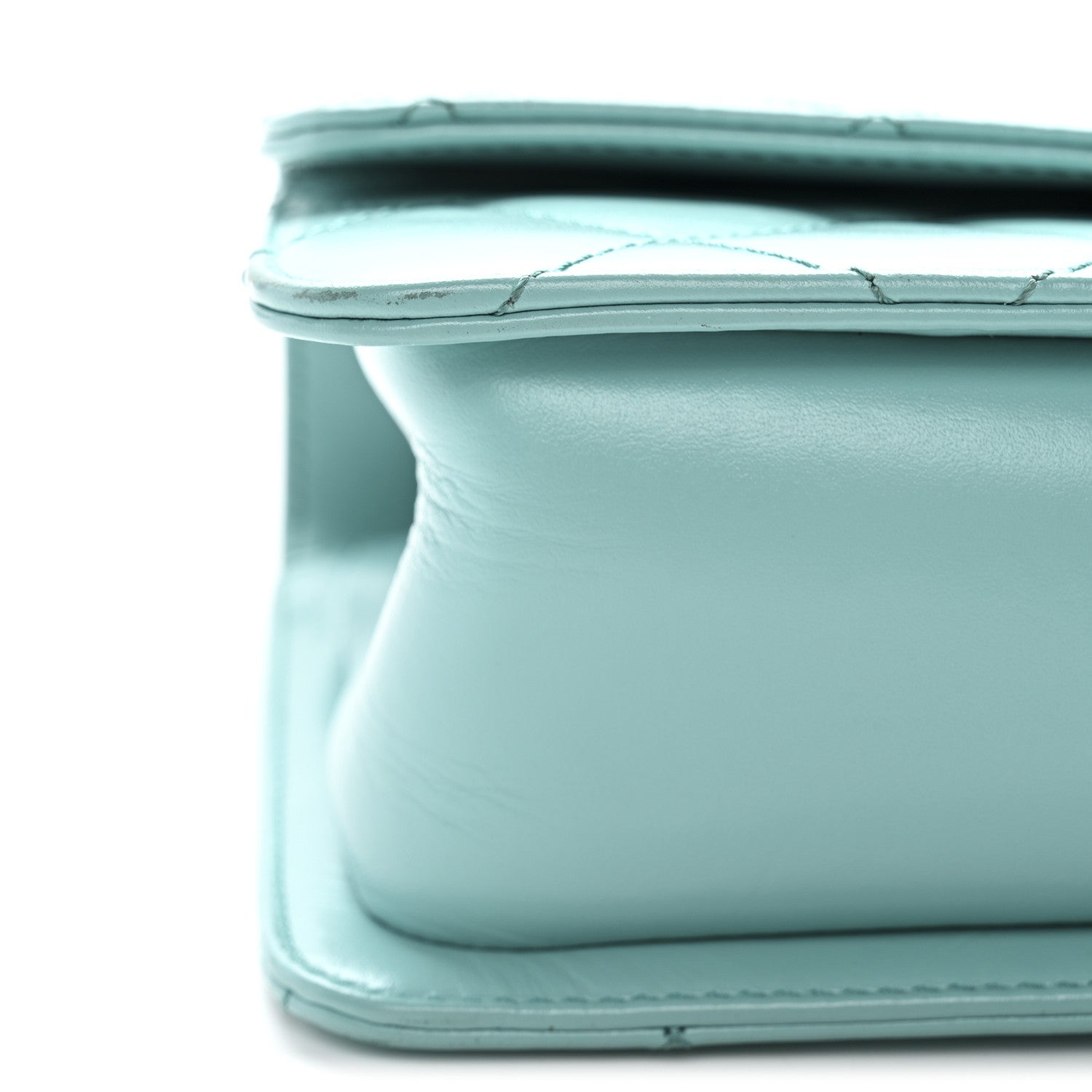 Calfskin Quilted Mini Perfect Fit Flap Turquoise