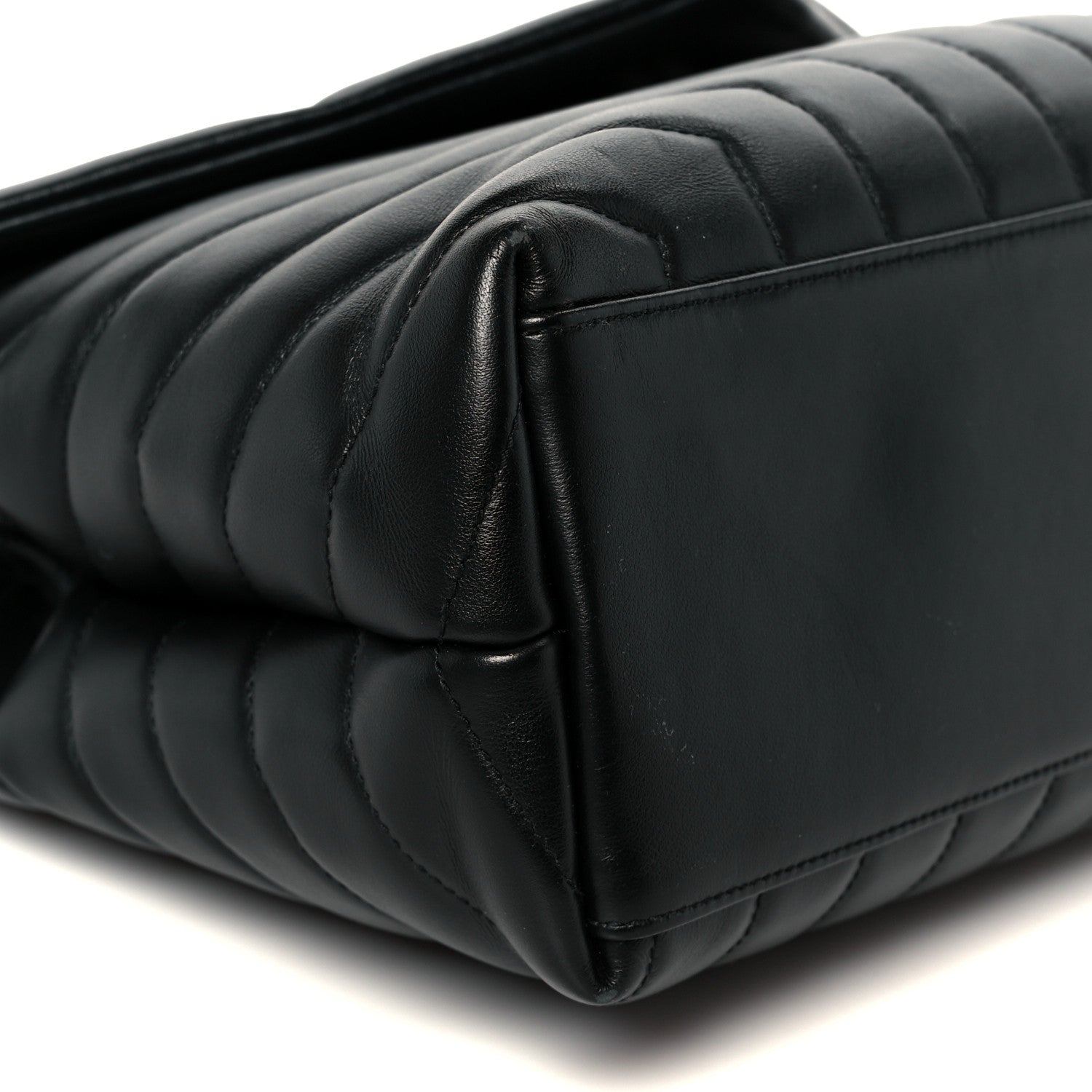 Calfskin Y Quilted Monogram Monochrome Medium Loulou Chain Satchel Black
