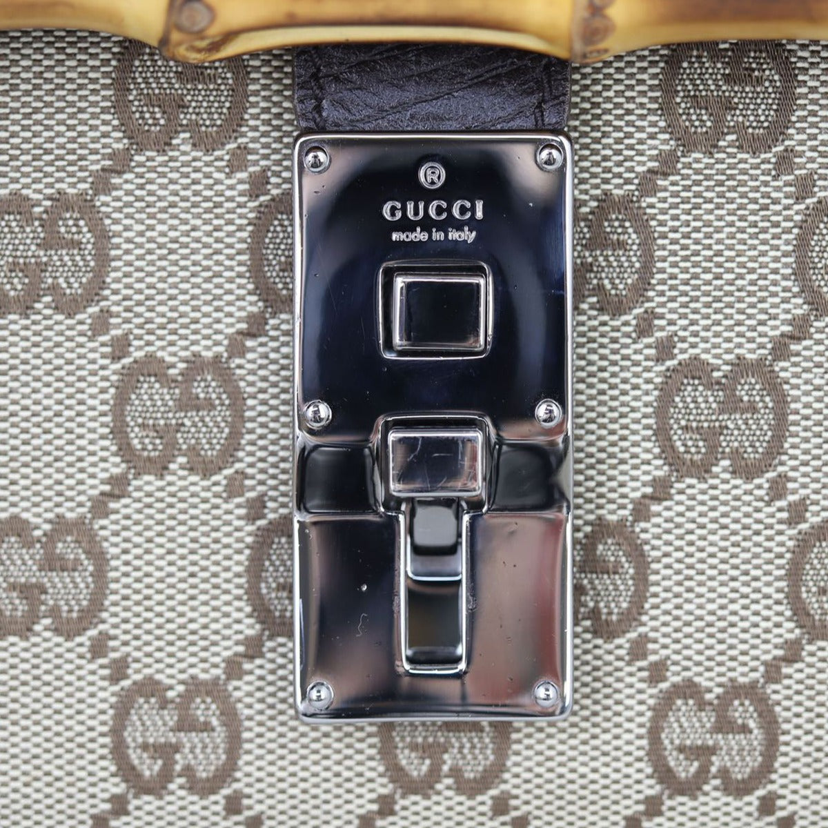 Gucci GG Canvas Bamboo Bullet Bag
