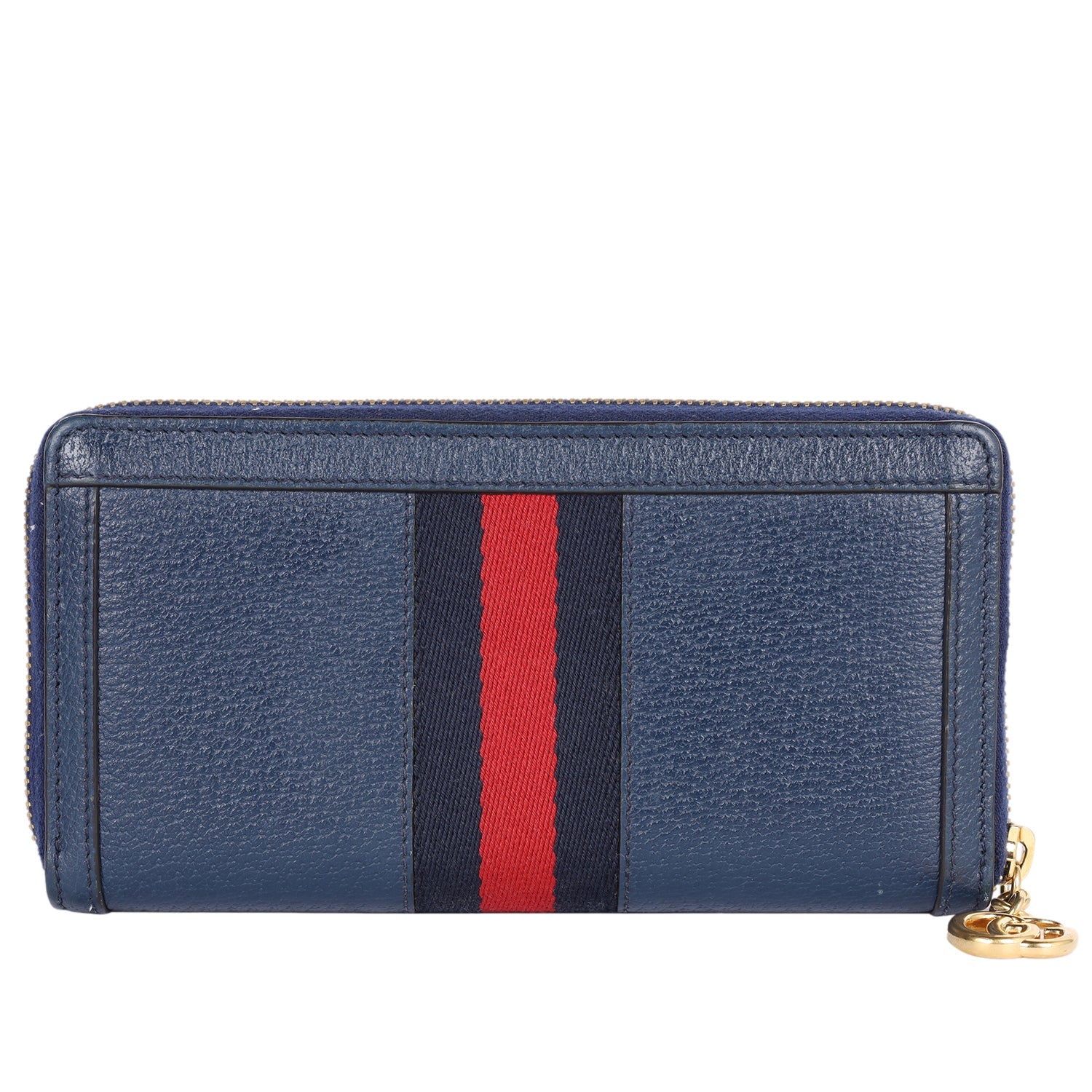 Calfskin Web Ophidia Zip Around Wallet