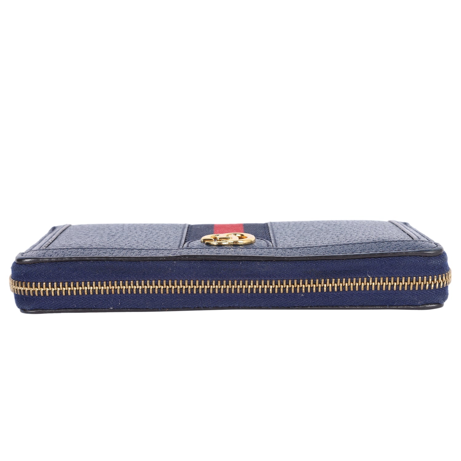 Calfskin Web Ophidia Zip Around Wallet
