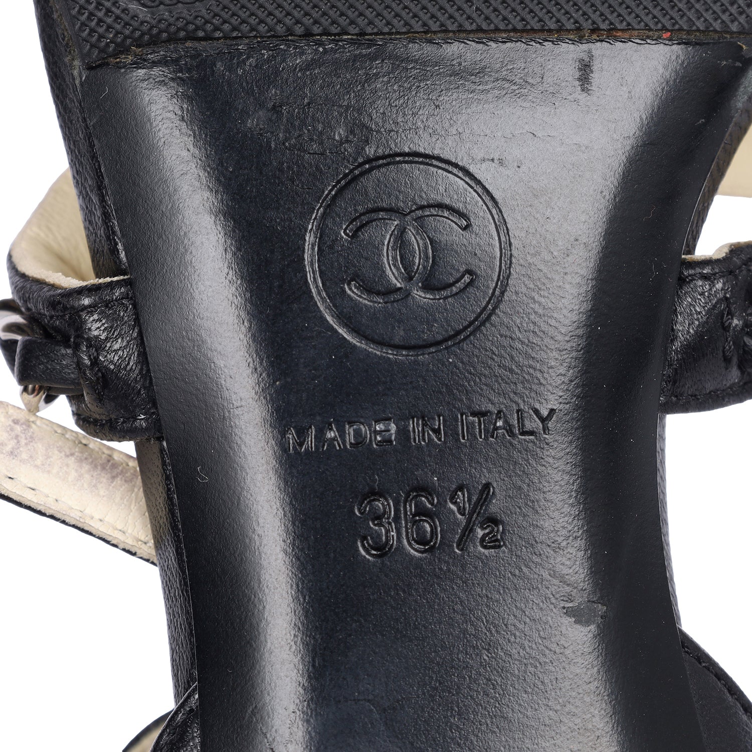 Lambskin Gladiator Chain Sandals 36.5 Black