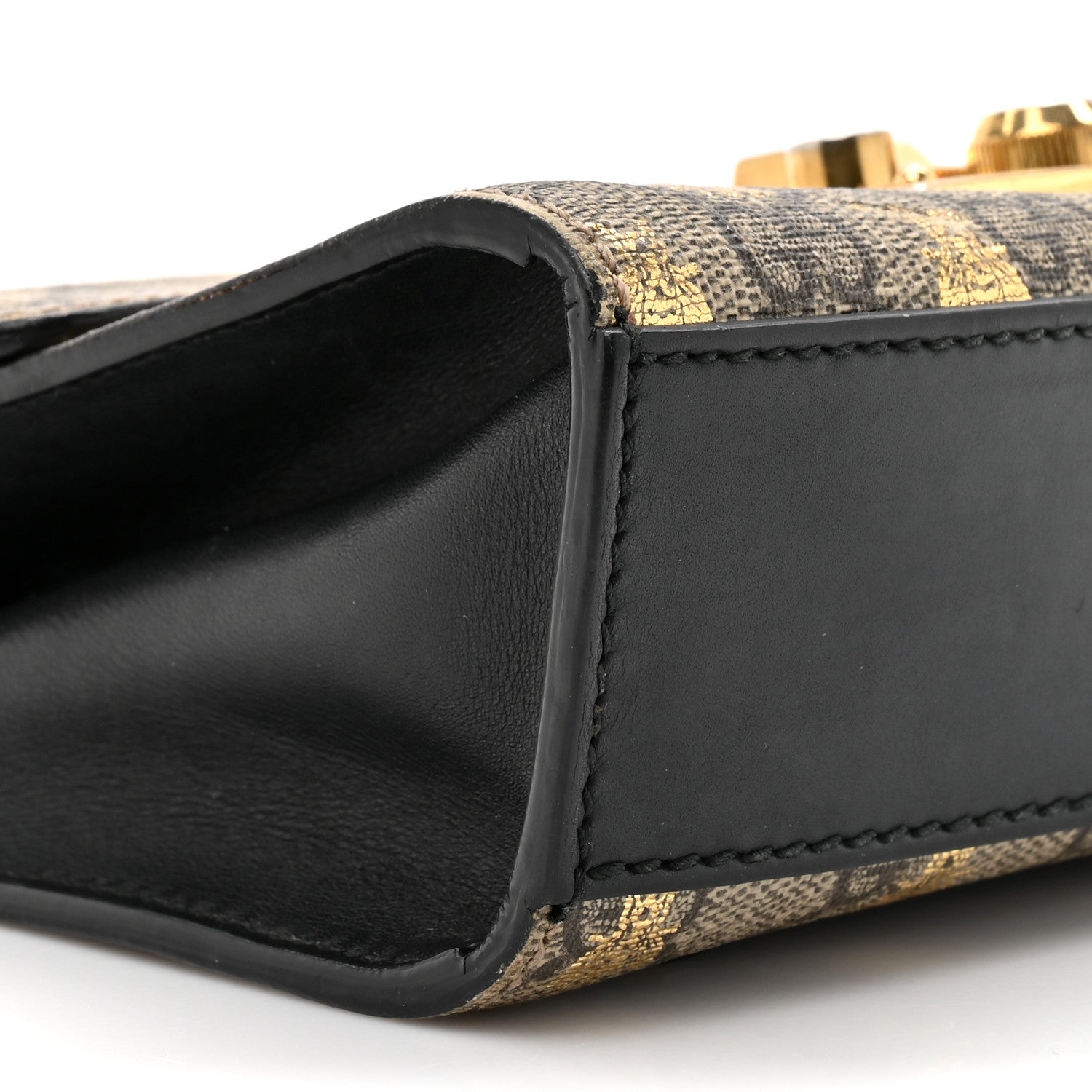 GG Supreme Monogram Bees Small Padlock Shoulder Bag Black