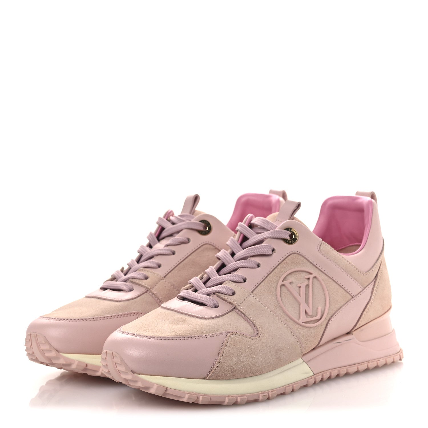 Suede Calfskin Run Away Sneakers 37.5 Pink