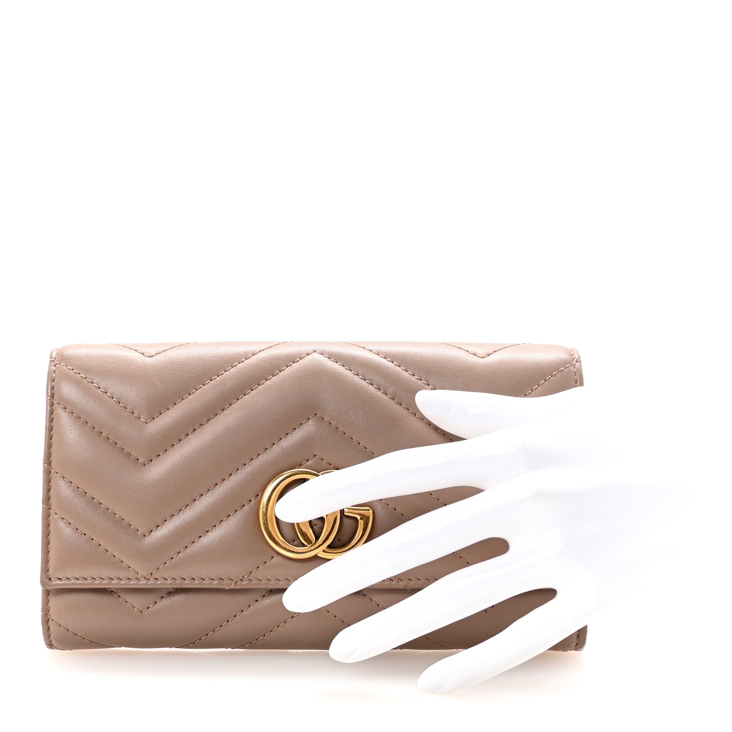 Calfskin Matelasse GG Marmont Continental Wallet Porcelain Rose