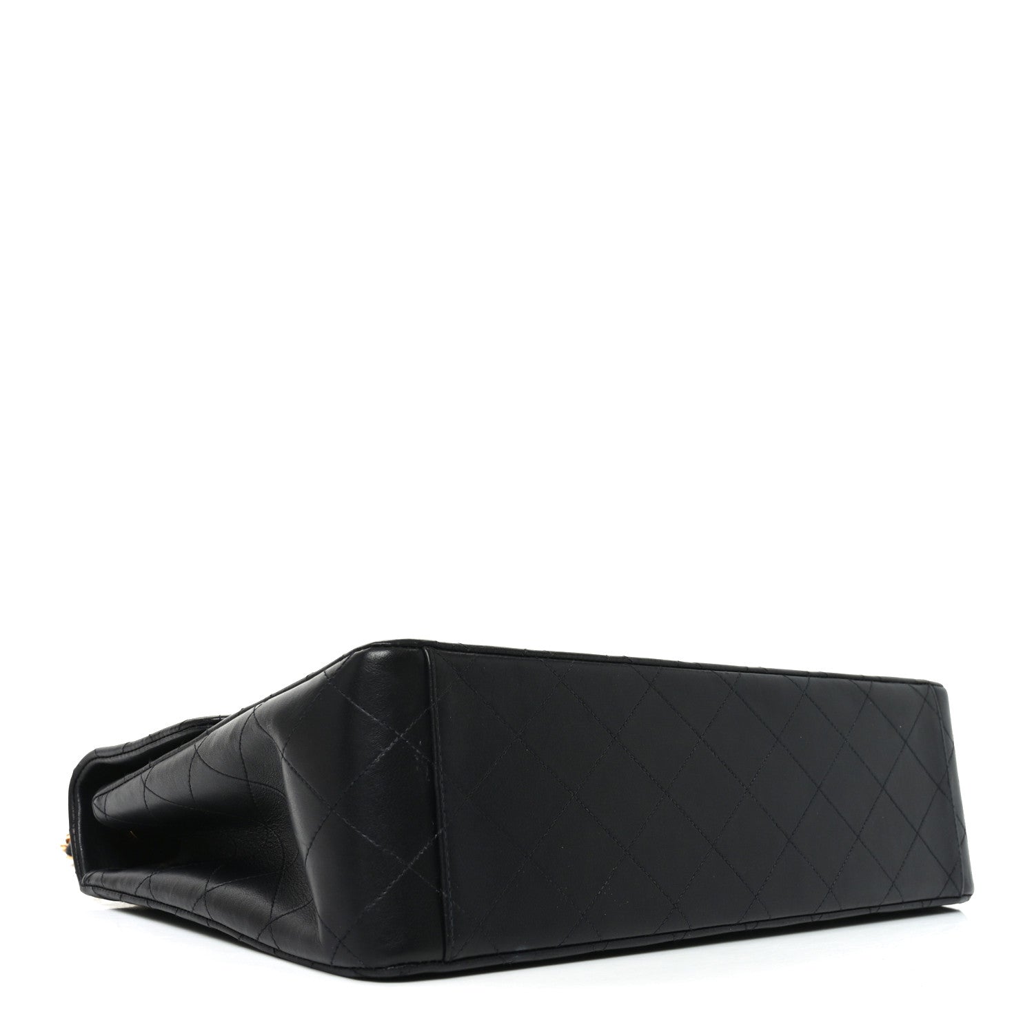 Lambskin Quilted XL Jumbo Single Flap Black