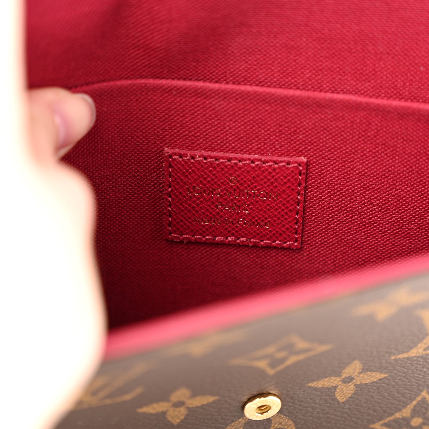 Monogram Pochette Felicie Chain Wallet Fuchsia