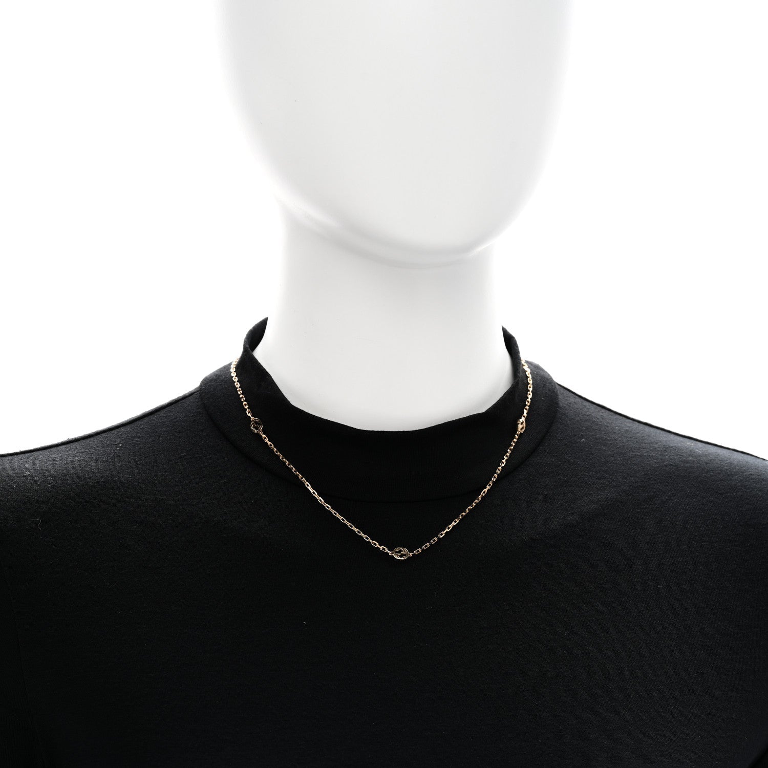 18K Yellow Gold Running GG Station Necklace