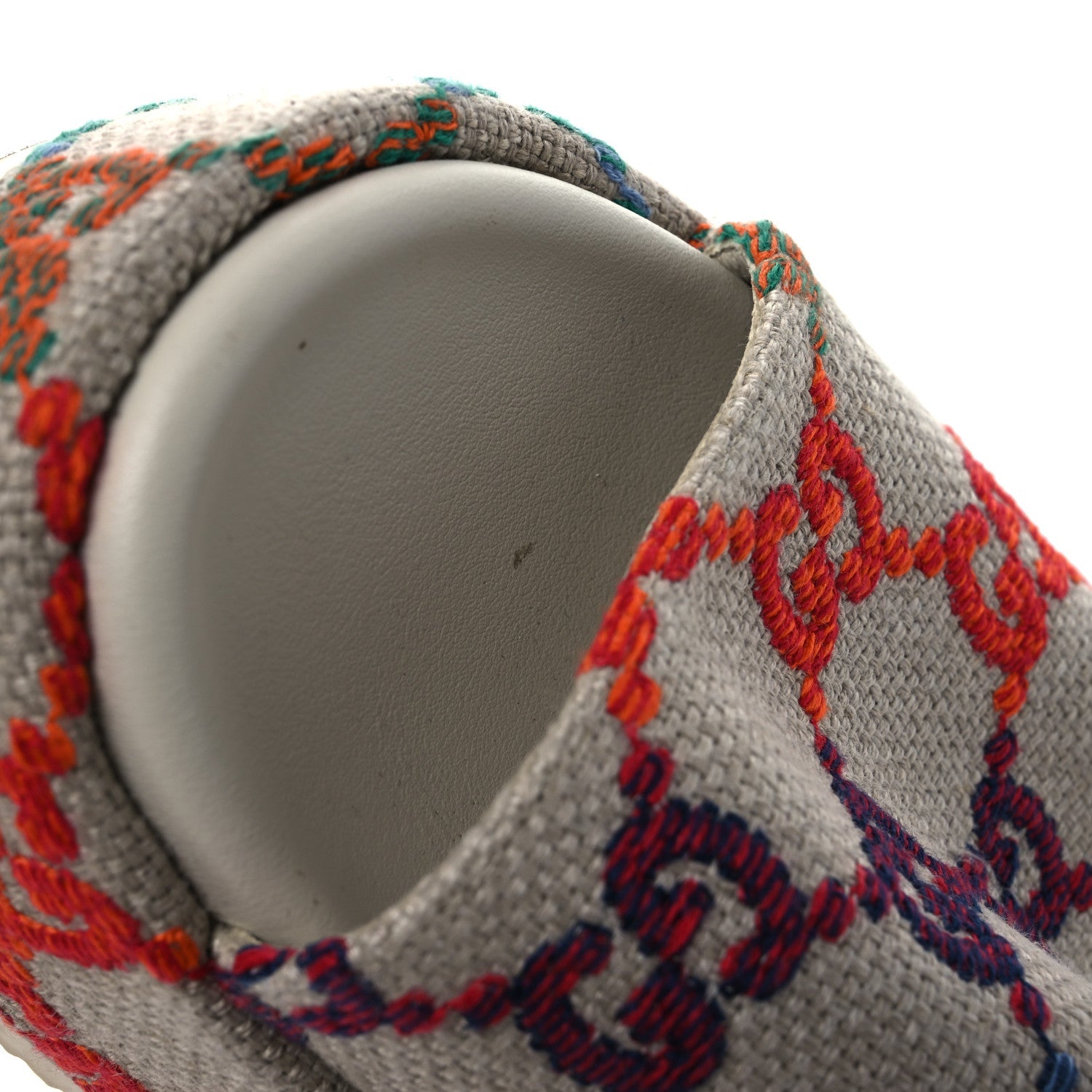 Linen Psychedelic Mini GG Monogram Angelina Platform 55mm Slide Sandals 36 Multicolor