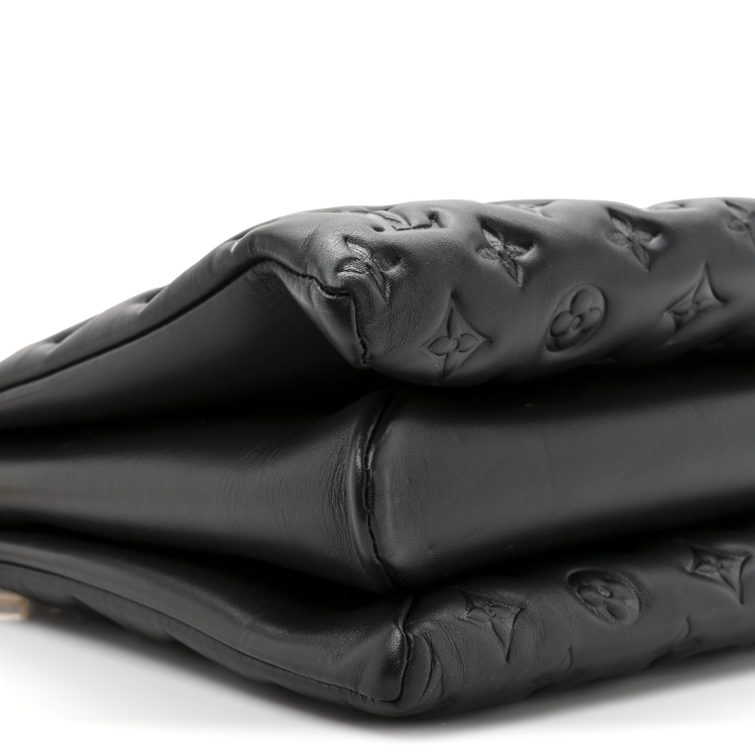 Lambskin Embossed Monogram Coussin MM Black