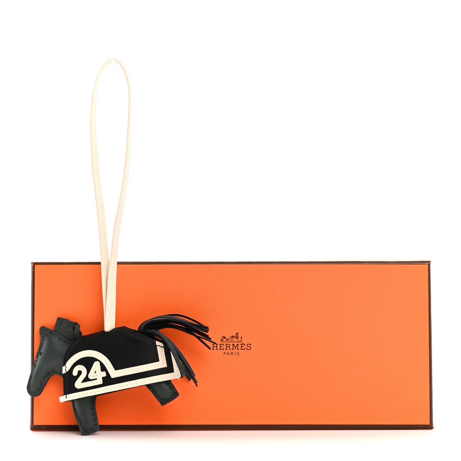 Milo Lambskin Grigri Rodeo Robeo 24 Bag Charm PM Vert Mangrove Black Craie