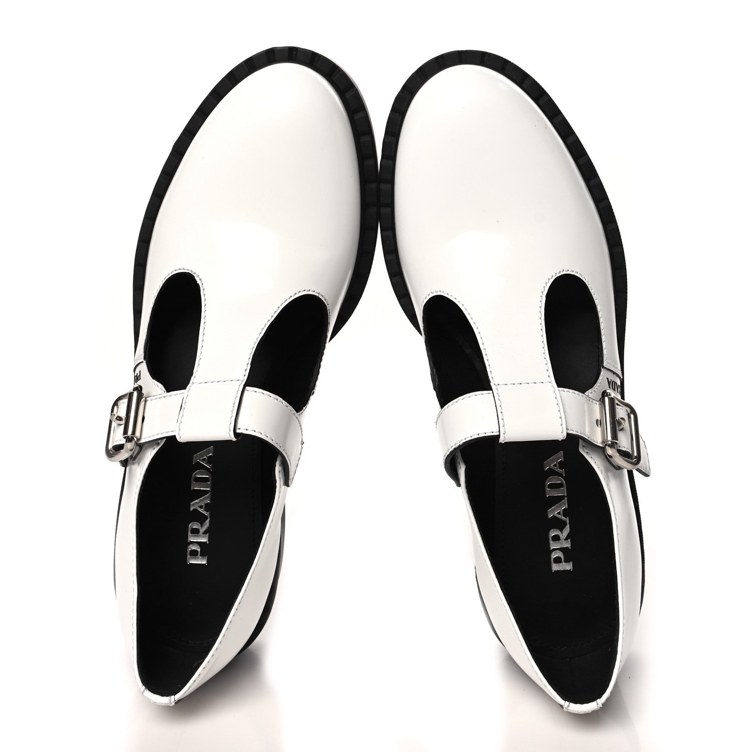 Spazzolato Womens Mary Jane T Strap 40mm Loafers 39.5 White
