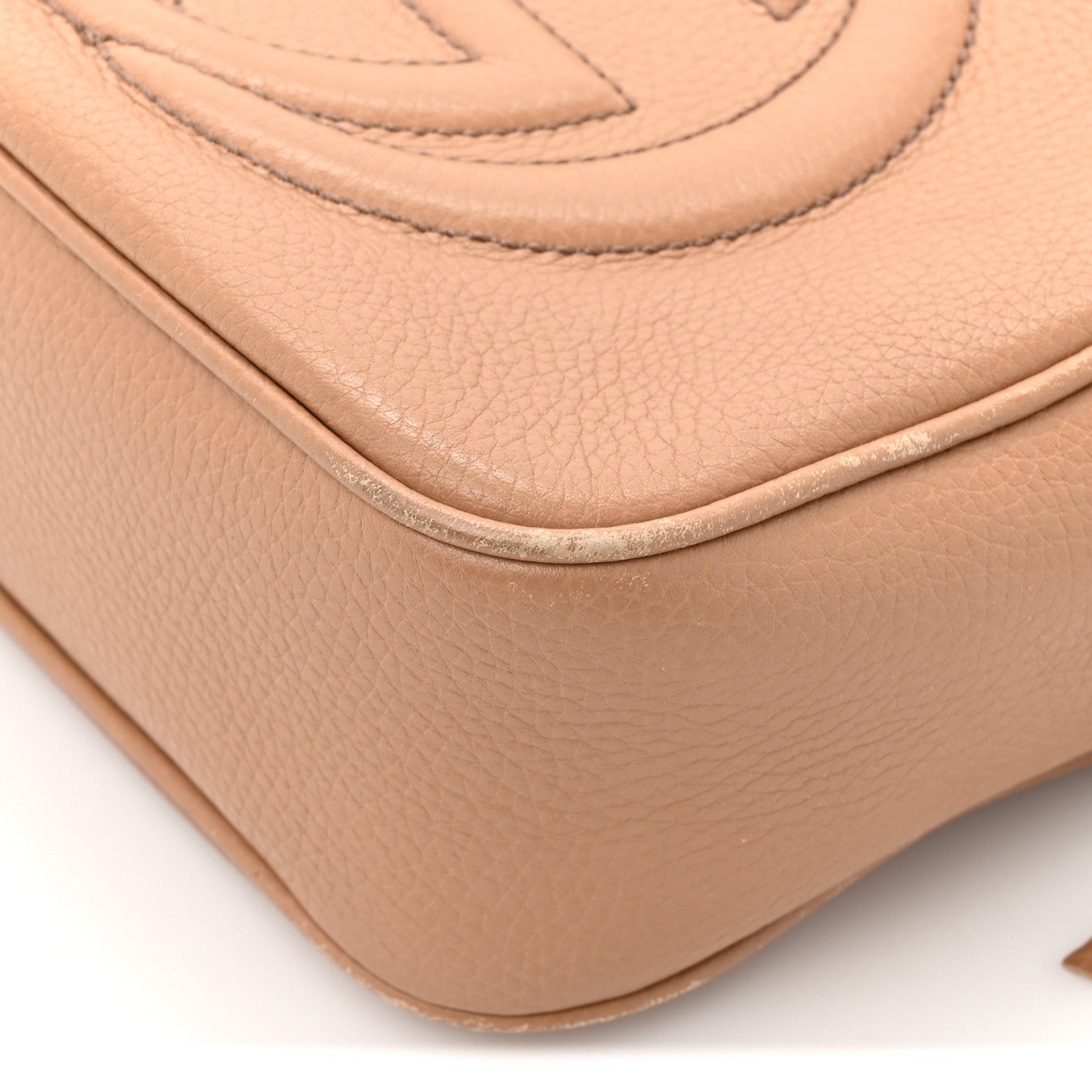Pebbled Calfskin Small Soho Disco Bag Rose Beige