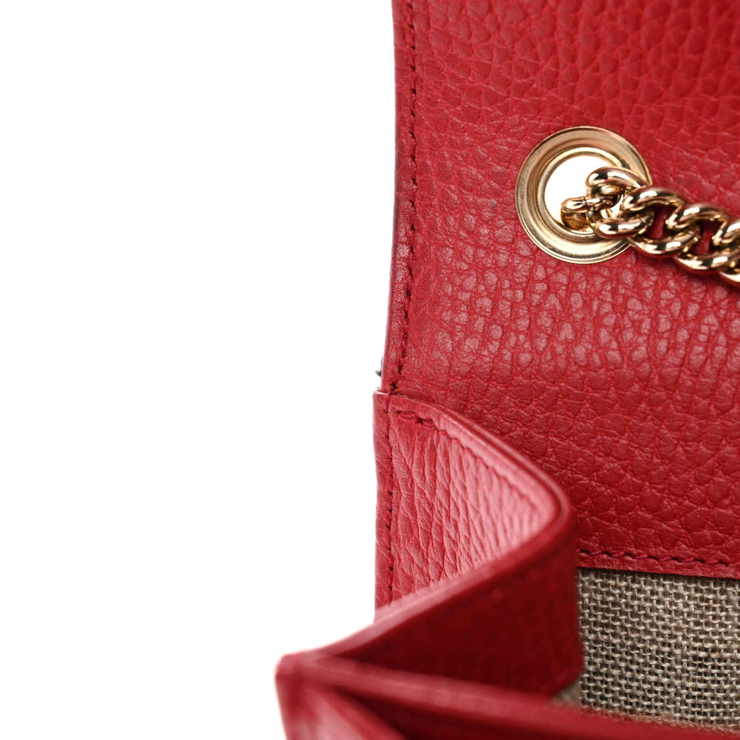 Dollar Calfskin Small Interlocking G Shoulder Bag Red