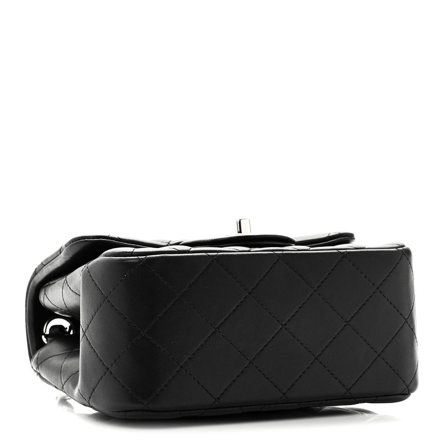 Lambskin Quilted Mini Square Flap Black
