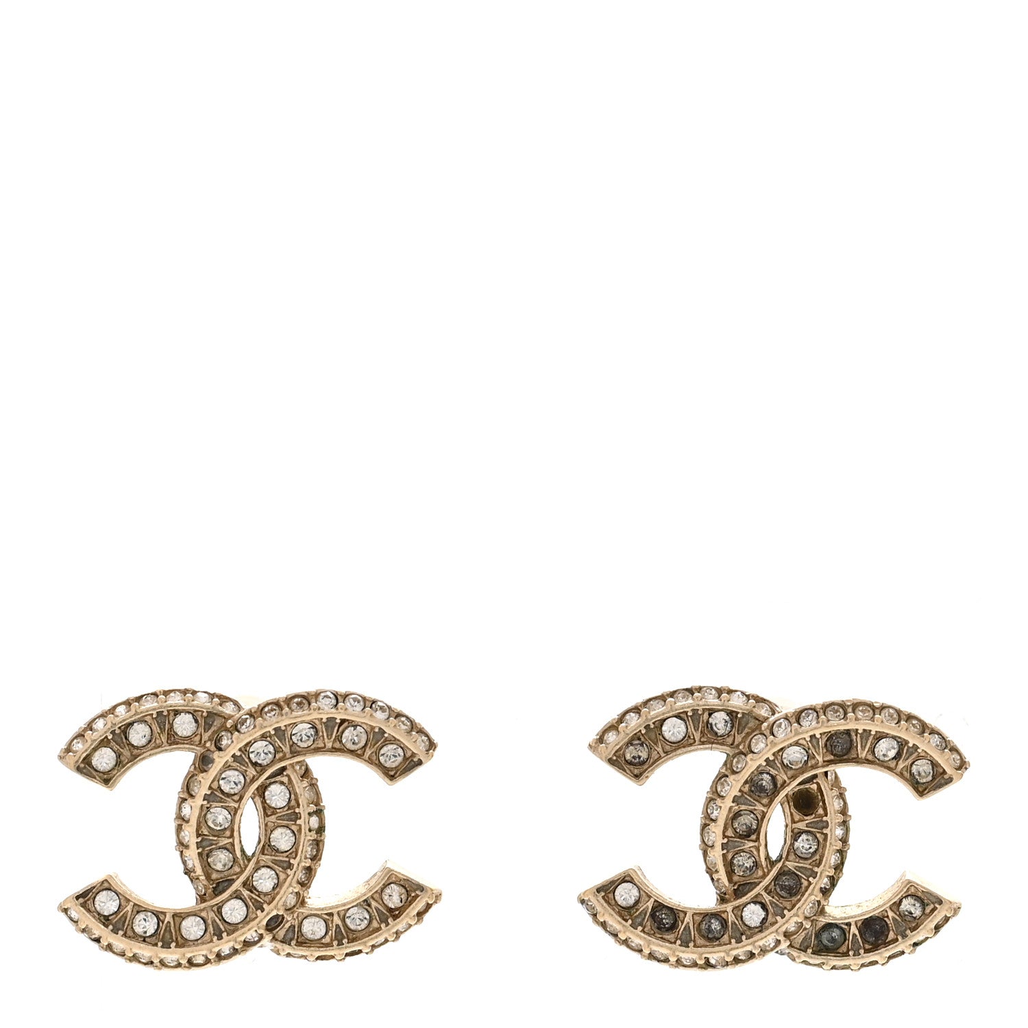 Crystal Timeless CC Earrings Light Gold
