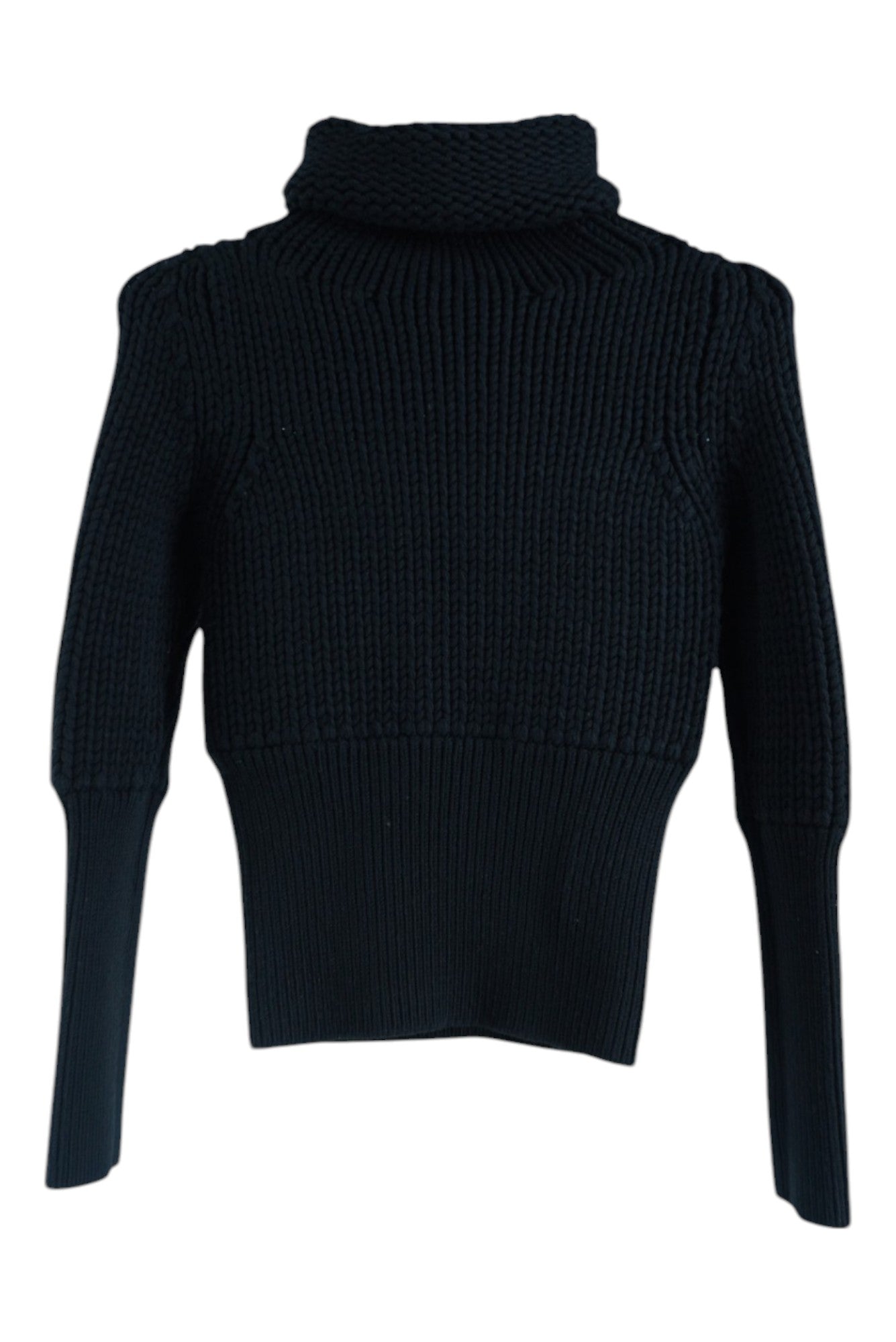 Women's Gucci Black Heavy Crop Polo Neck Knitwear