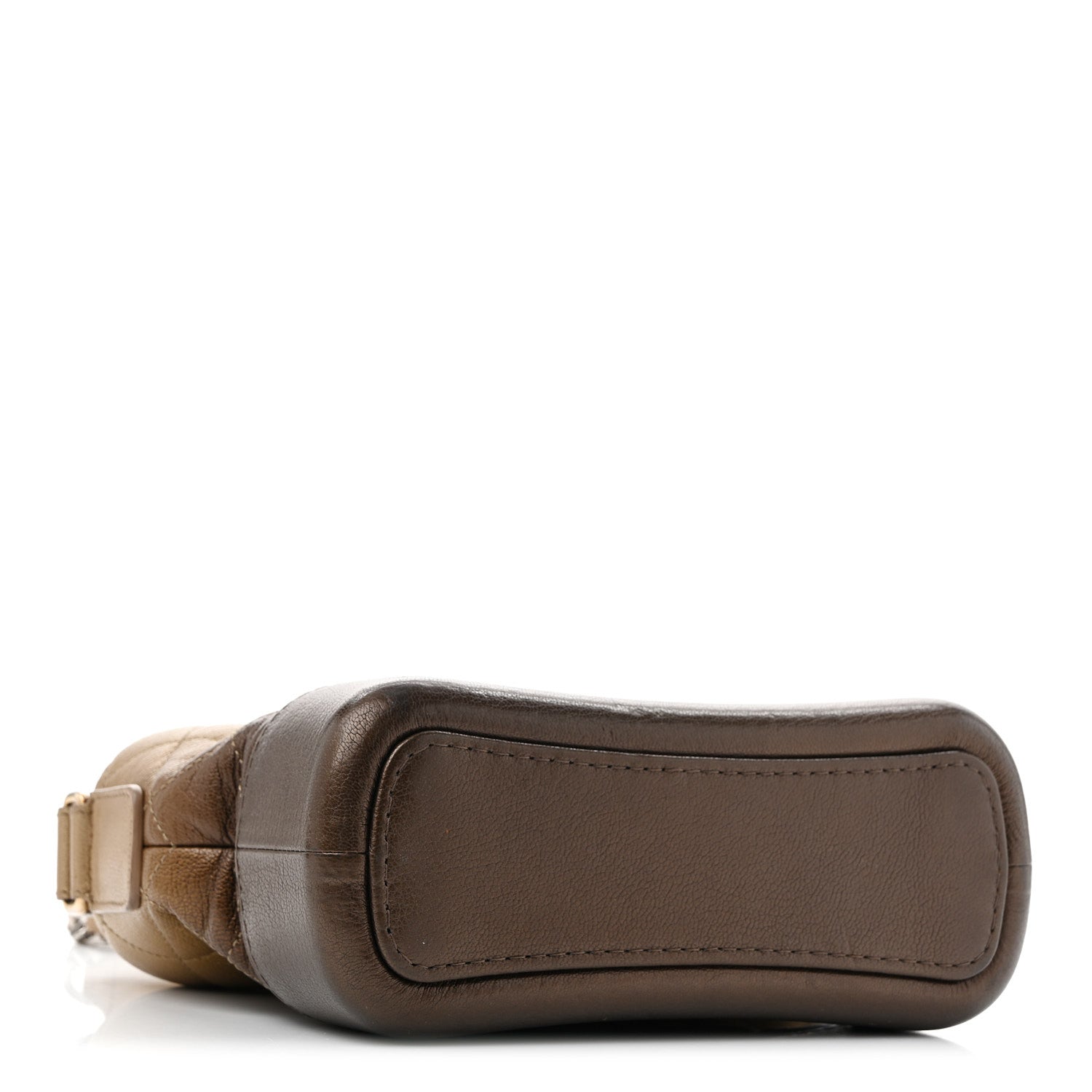 Metallic Goatskin Quilted Small Gabrielle Hobo Gold Bronze